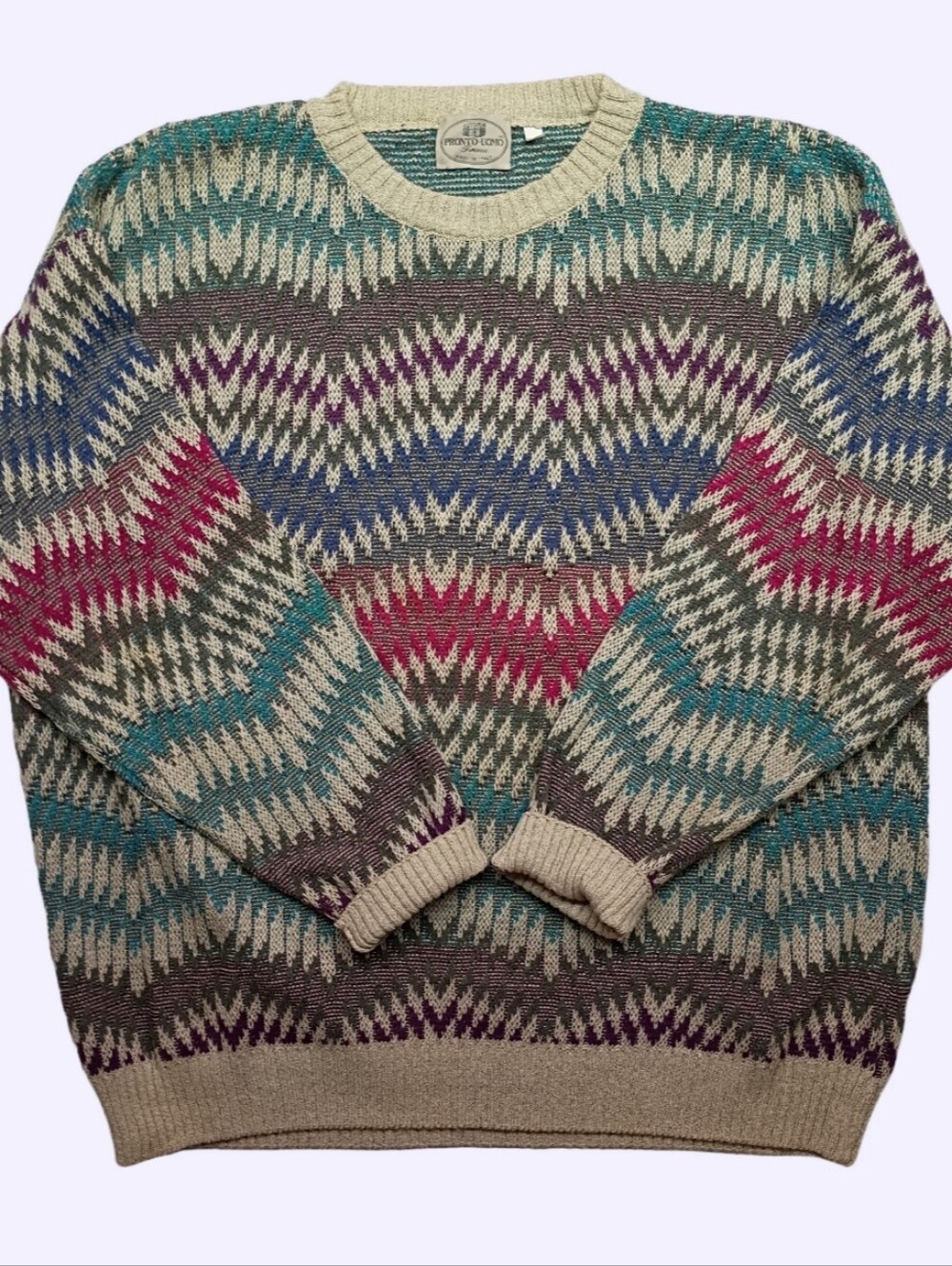 Vintage Crewneck Sweater - Multicolor Made In Italy XL